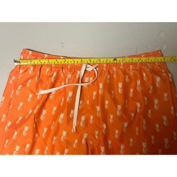 Boca Classics Mens Swim Shorts Size Orange Tropical Drawstring Pockets - Picture 5 of 5
